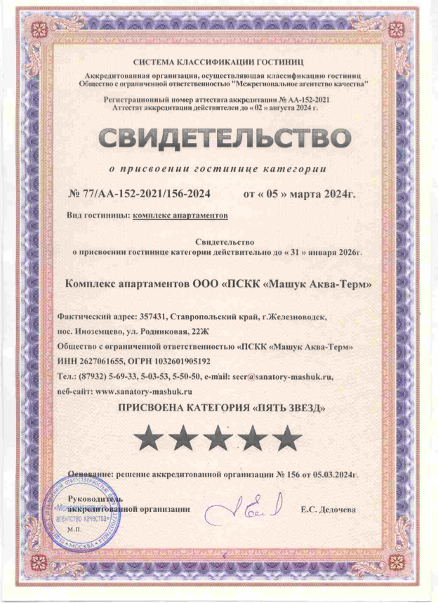 Свидетельство о присвоении категории семейным апартаментам 2024 —2.png